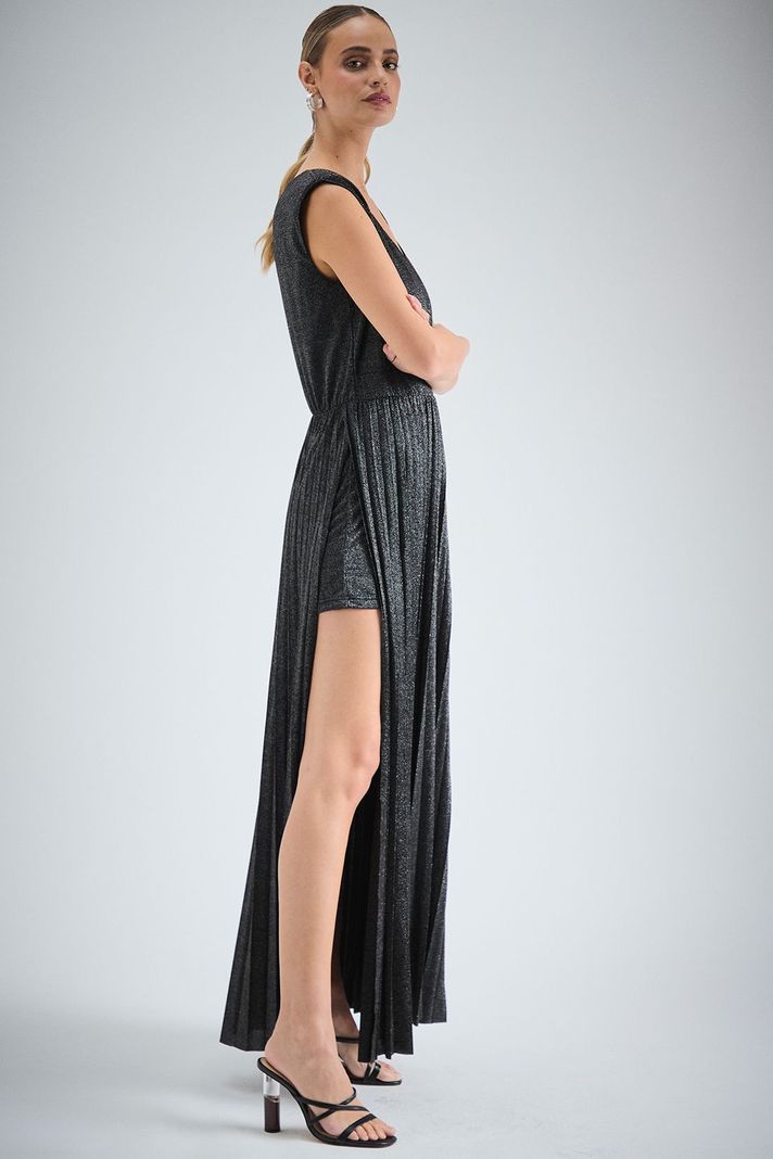 Vestido Liso Largo Negro iO 13420224055102-3