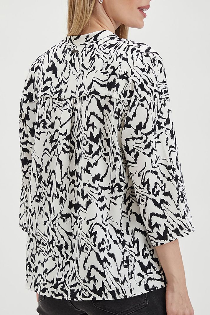 Blusa Estampada Cuello Mao Blanco Ash 14107224053105-4