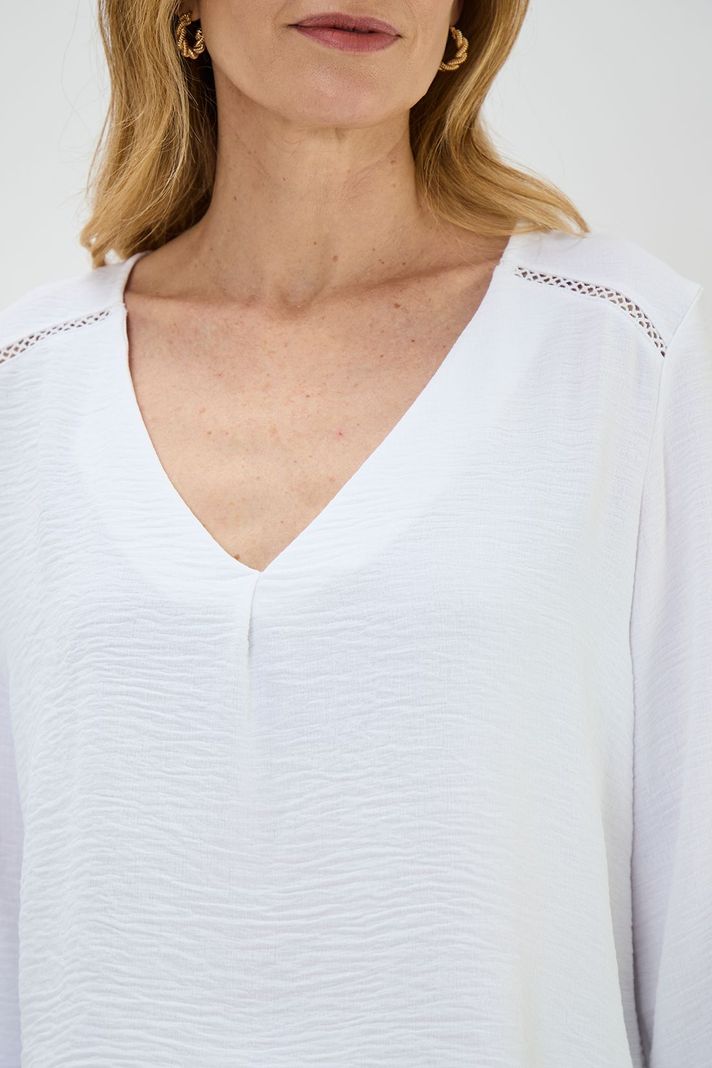 Blusa Escote En V Crudo Ma Griffe 14002224007105-1
