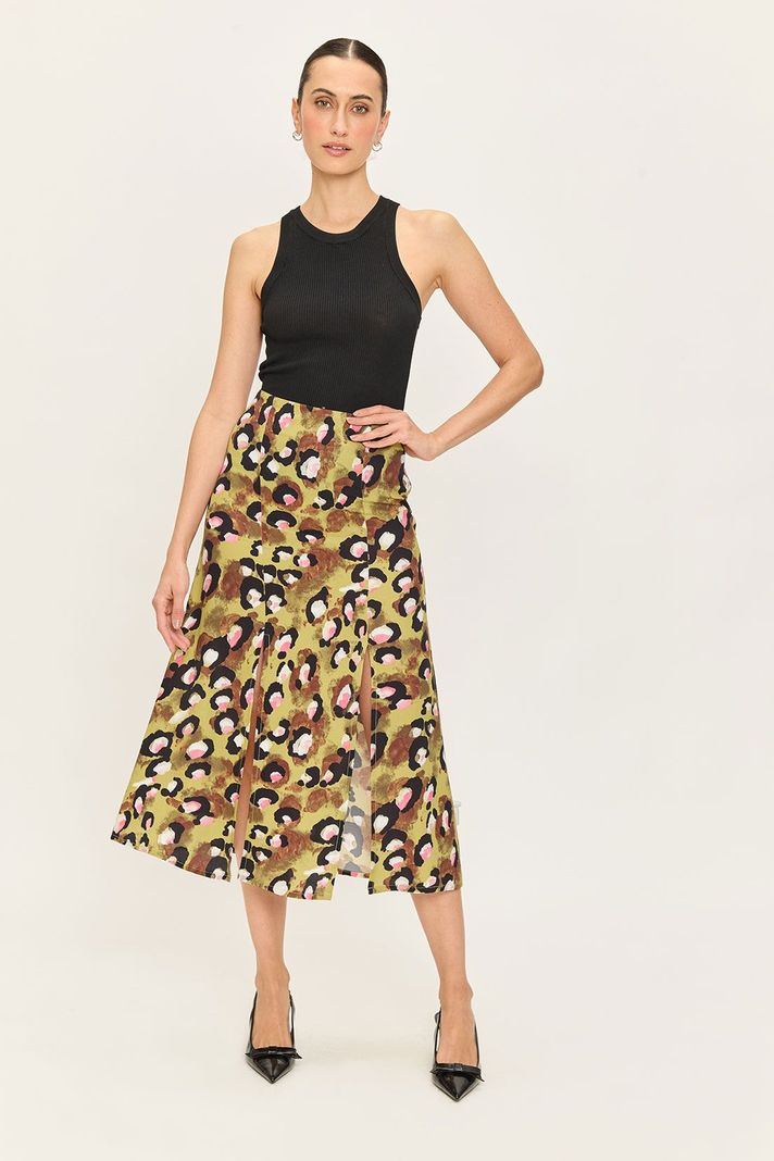Falda Larga Fantasia Verde Ash 12404224001107-0