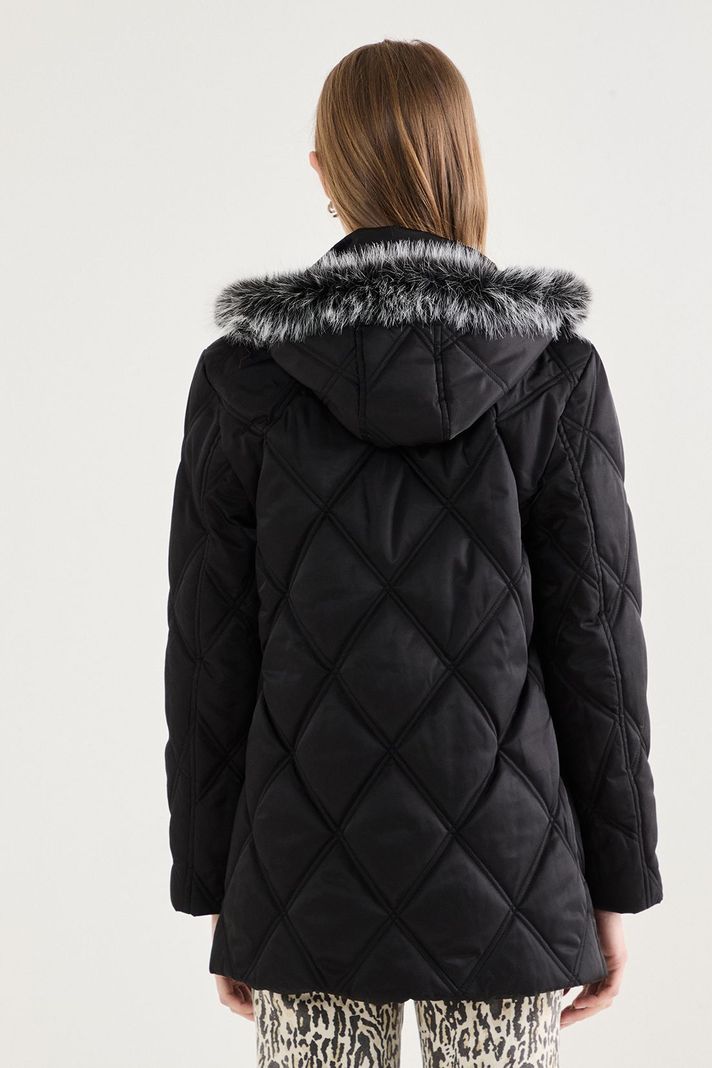 Parka Larga Gorro Desmontable Negro 17607125050102-2