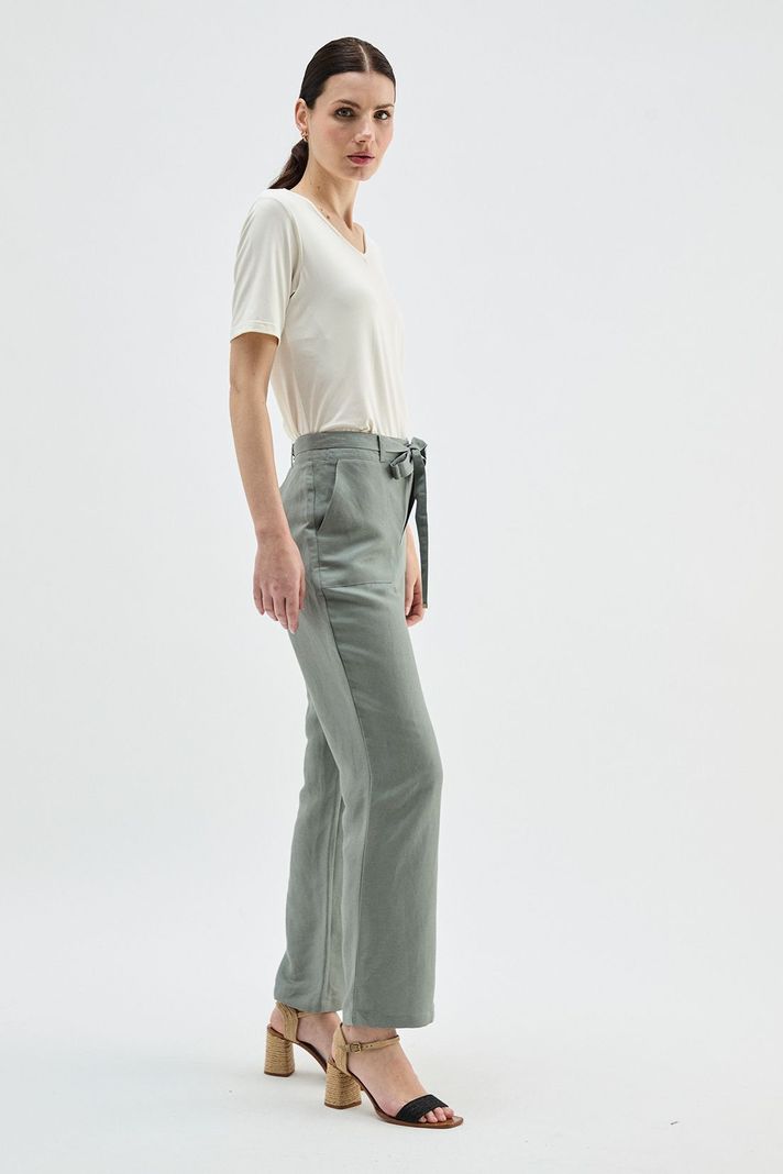 Pantalon Wide Lino Verde Ma Griffe 11002224062126-2