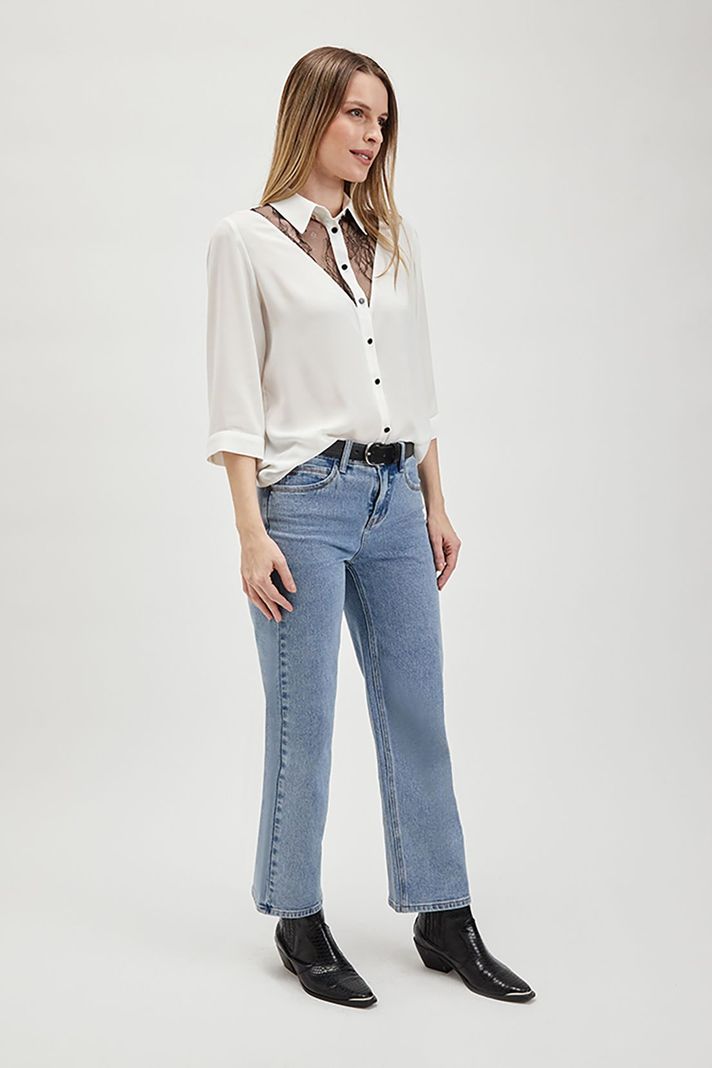 Blusa Camisera Encaje Blanco Ash 14007224054105-2