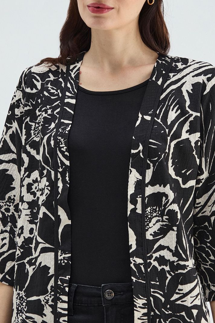 Tapado Tipo Kimono Estampado Negro Ma Griffe 15502224054102-1