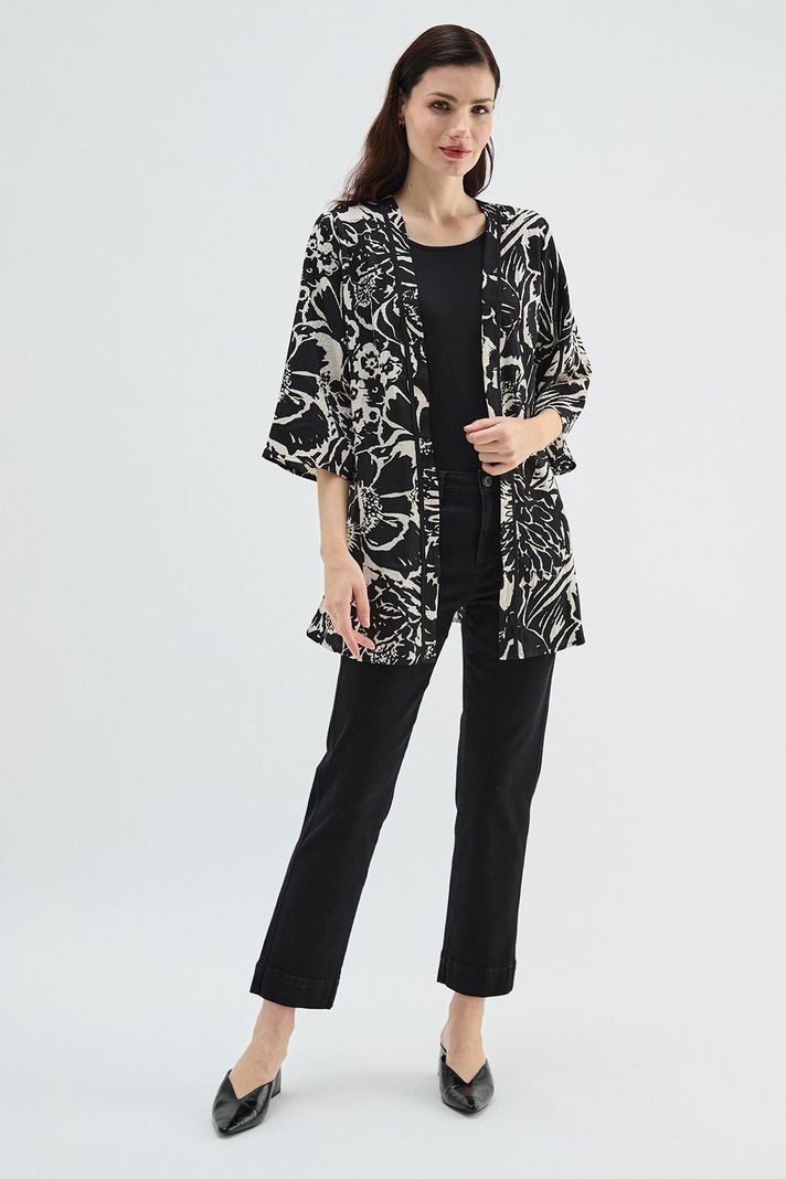 Tapado Tipo Kimono Estampado Negro Ma Griffe 15502224054102-2