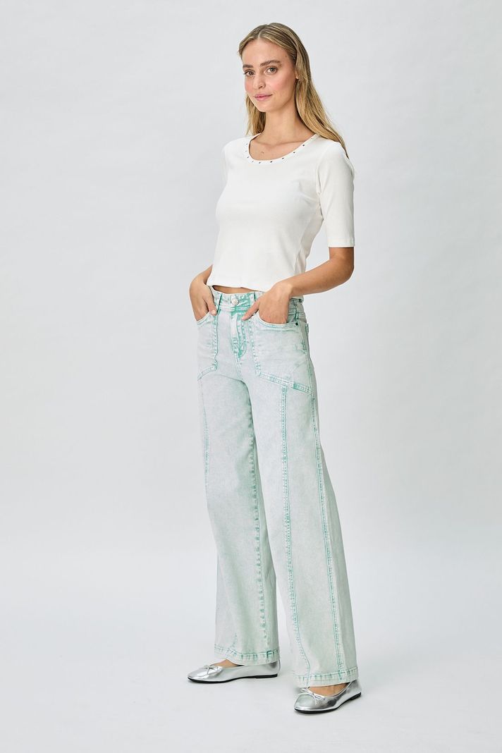 Jeans Liso verde musgo iO 11320125052107-3