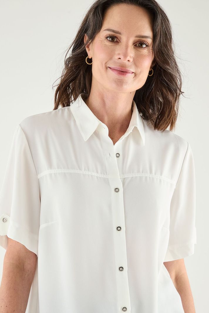 Blusa Camisera Manga Corta Crudo Ma Griffe 14002125051105-1