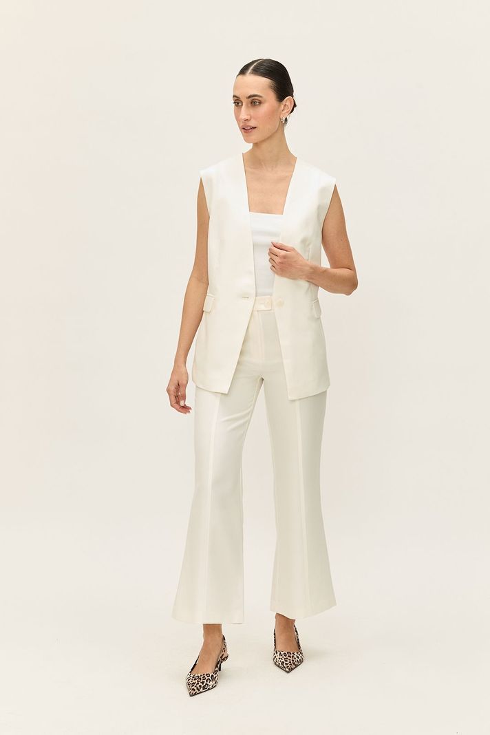 Blazer Sin Mangas Liso Blanco Ash 16007224059105-0