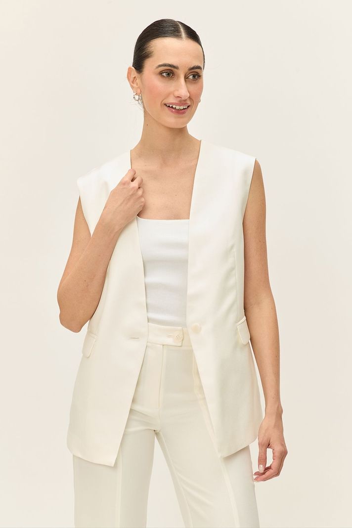 Blazer Sin Mangas Liso Blanco Ash 16007224059105-1