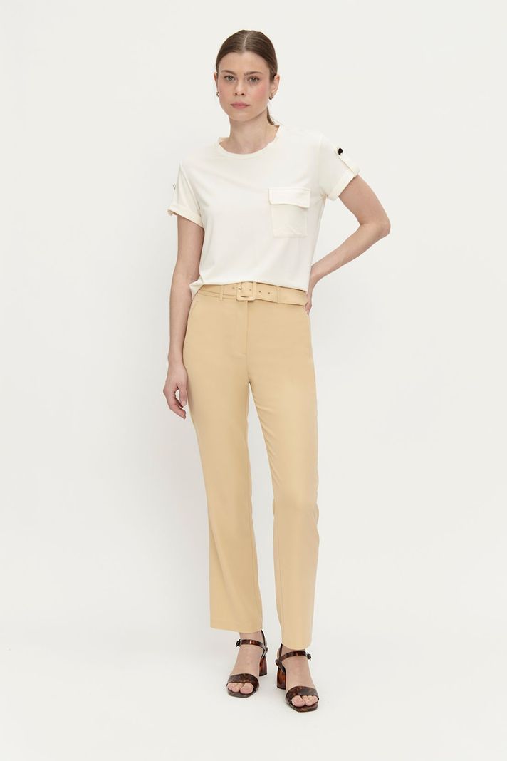Pantalon Liso Cinturon Beige Ash 11007224056106-0