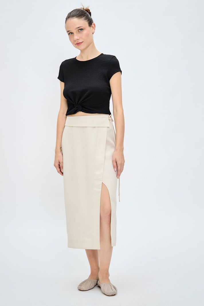 Falda Lisa Larga Beige iO 12320224002106-0