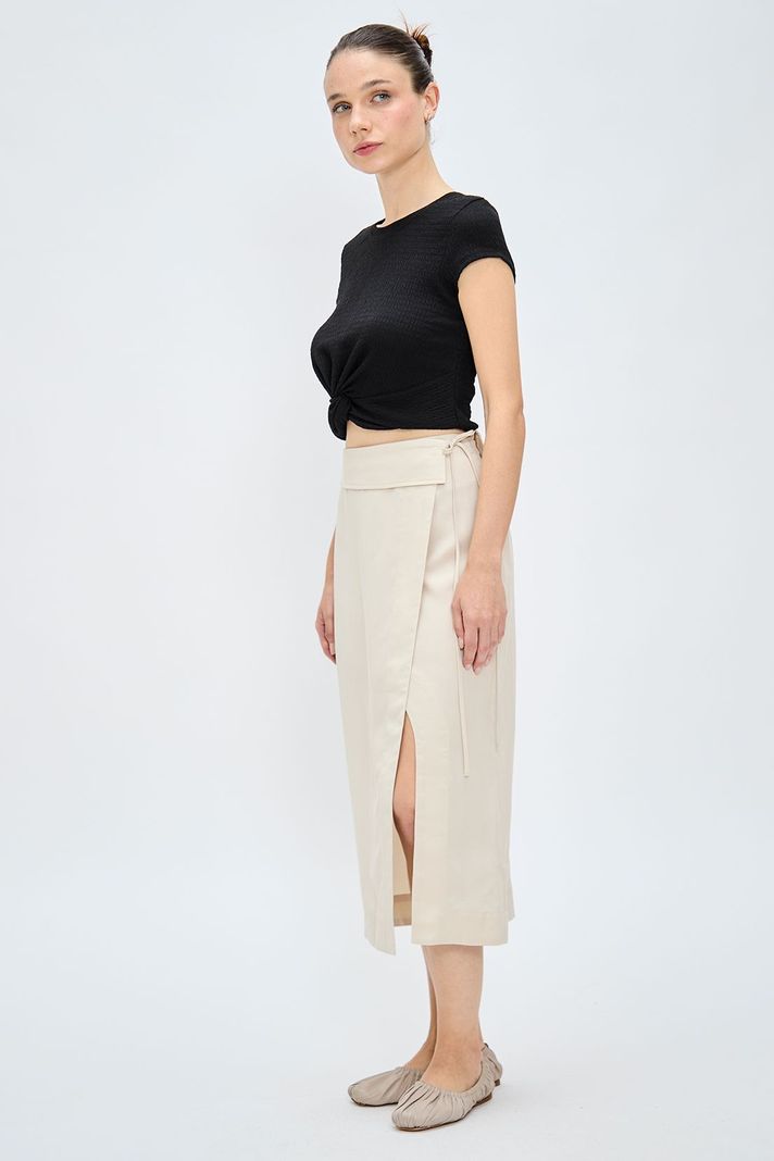 Falda Lisa Larga Beige iO 12320224002106-3