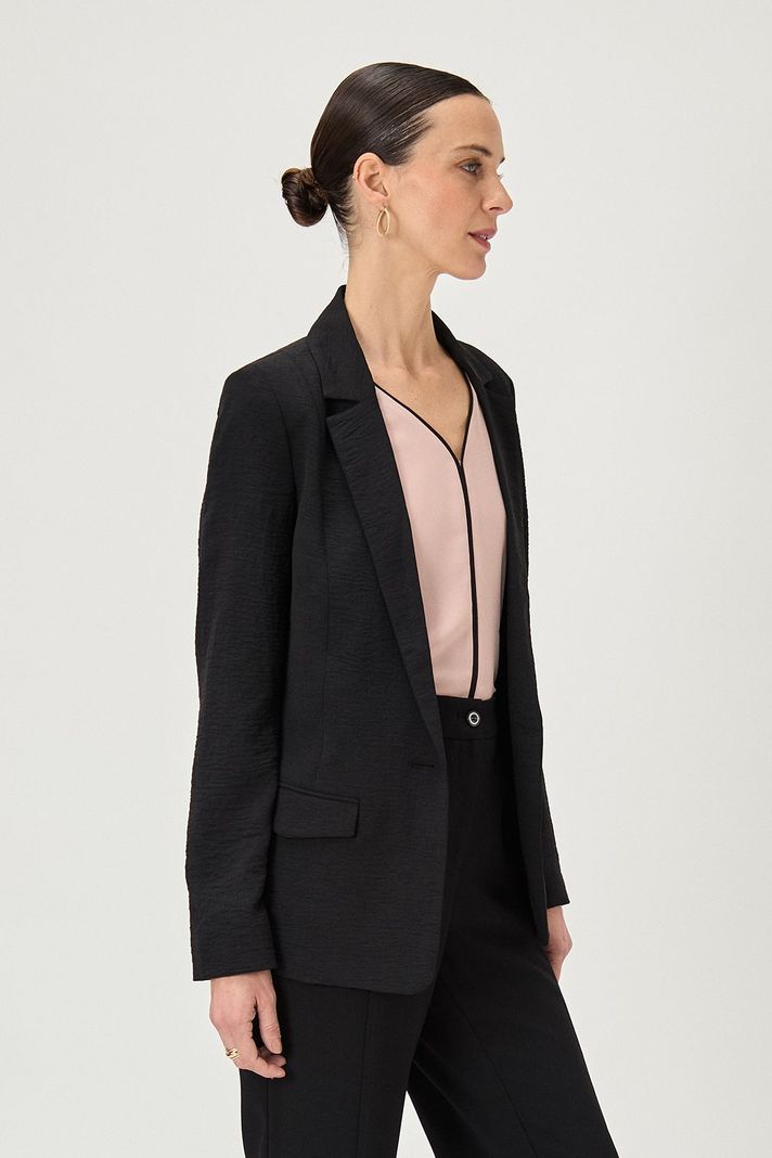 Blazer Boton Forrado Negro Ma Griffe 16002224056102-3