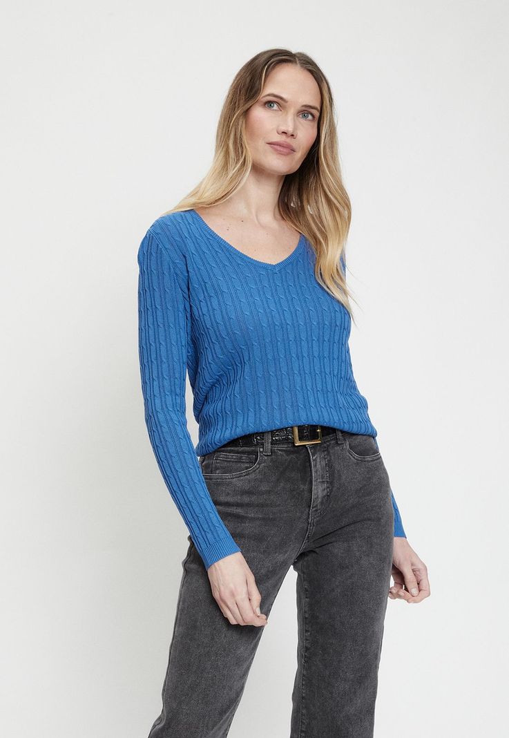 Sweater Liso Azul Ma Griffe 18102224005104-0