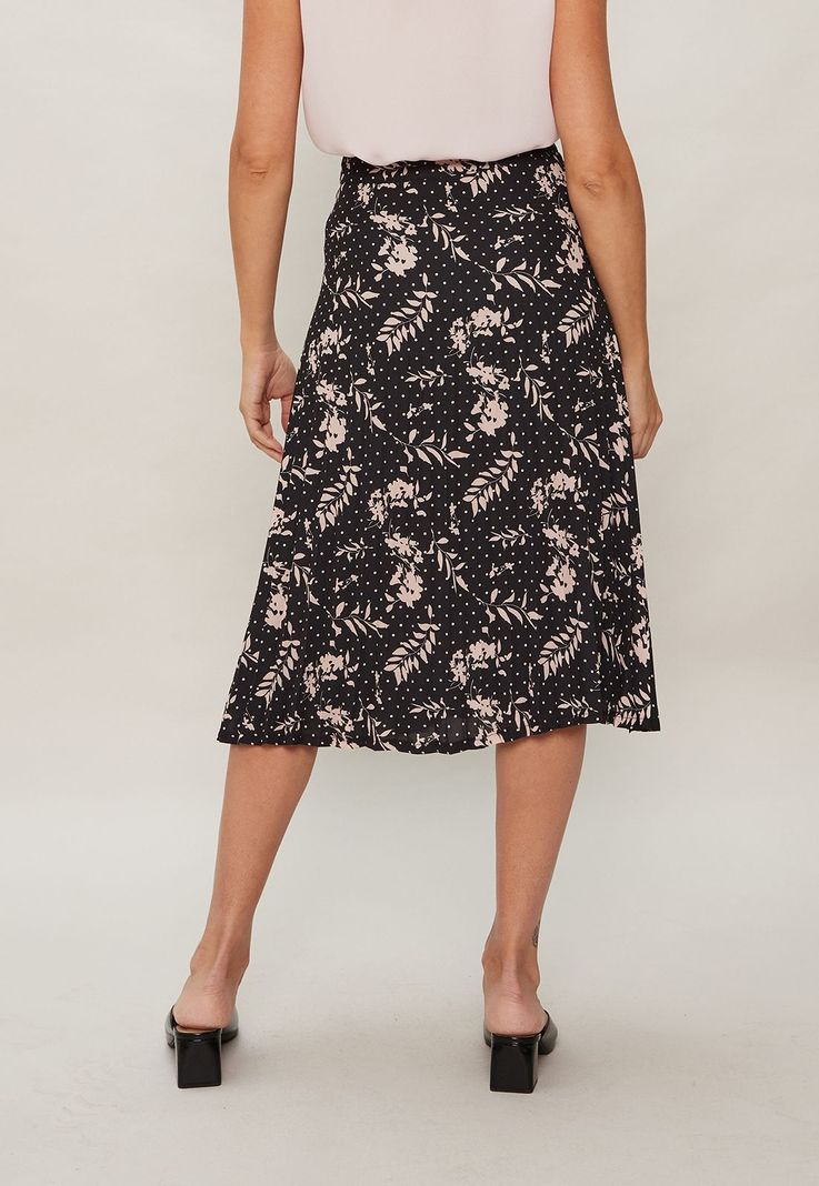 FALDA PLISADA ESTAMPADA Negro Ma Griffe 12102124050102-4