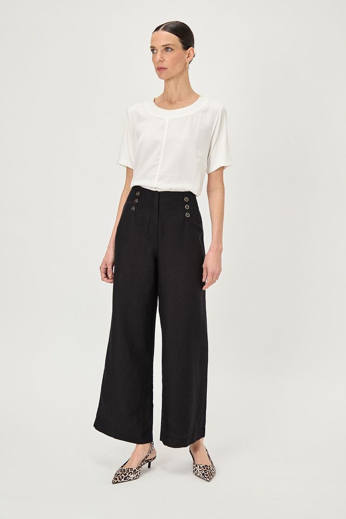 Pantalon Wide Botones Negro Ma Griffe 11002224056102-0