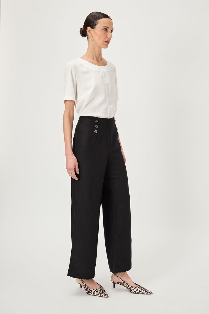 Pantalon Wide Botones Negro Ma Griffe 11002224056102-3