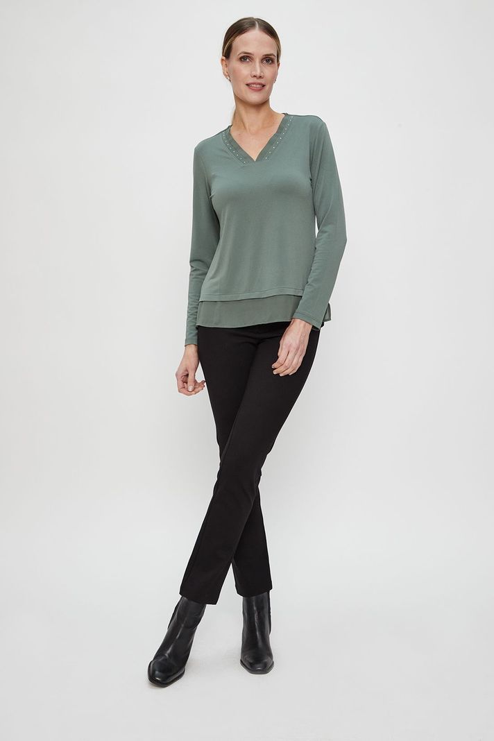 Polera Lisa verde musgo Ma Griffe 14202224001107-0