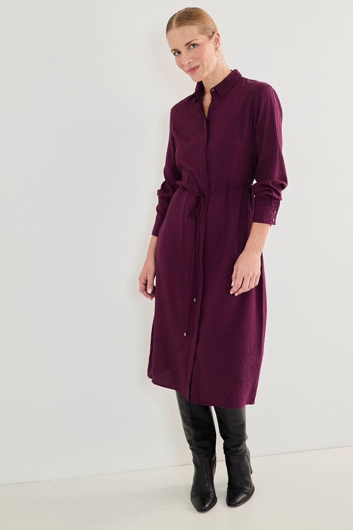 Vestido Camisero Con Lazo Burdeos 13002125052112-0