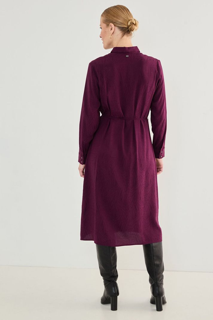 Vestido Camisero Con Lazo Burdeos 13002125052112-1