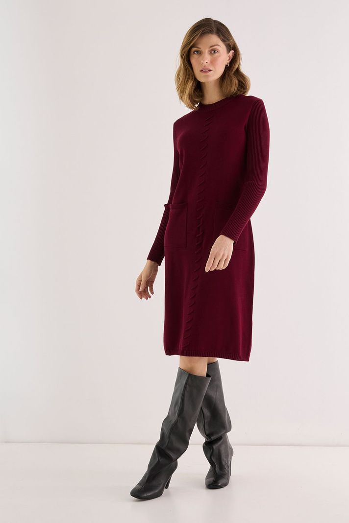 Vestido Tejido Burdeo 13002125004112-0