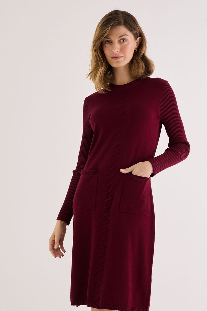 Vestido Tejido Burdeo 13002125004112-2