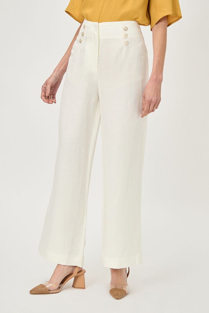 Pantalon Wide Botones Blanco Ma Griffe 11002224056105-1