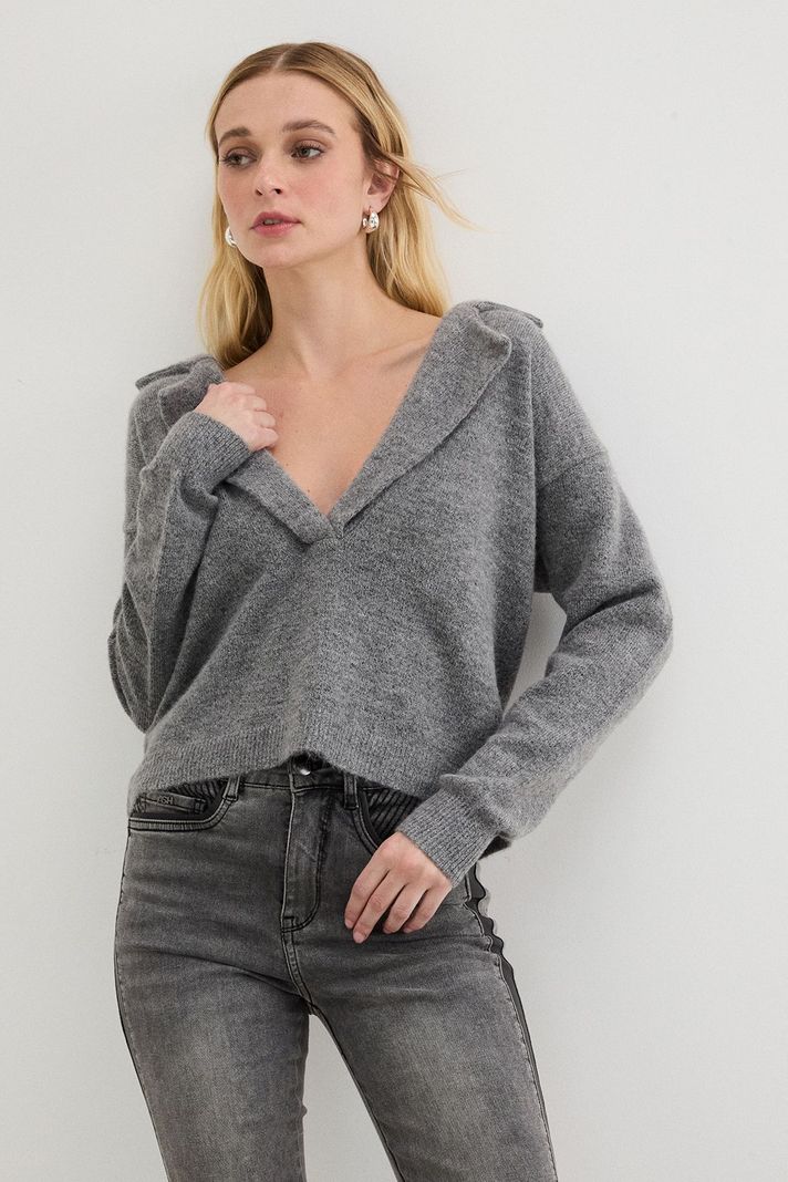 Sweater Liso Gris 18107125006113-0