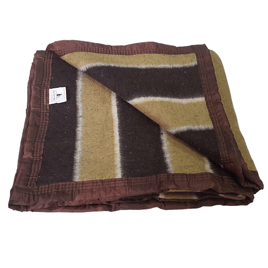 Frazada Termica Listada Café / Beige 1 Pl-0