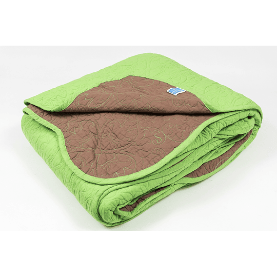 Cobertor Quilt Verde / Cafe King-0