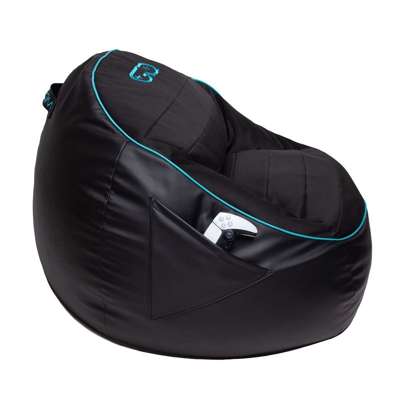 Silla Puff Gamer Zero Azul-4