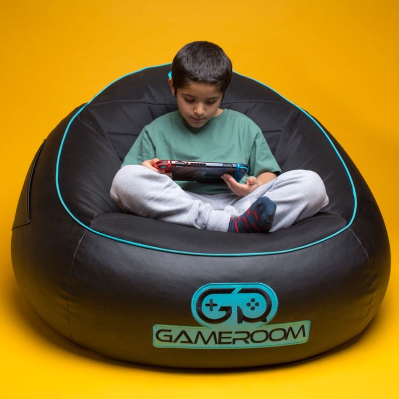 Silla Puff Gamer Zero Azul-5