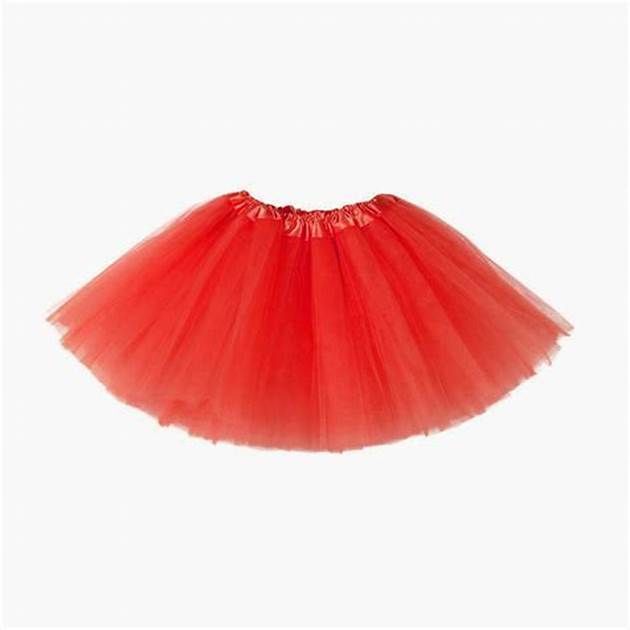 tutú faldita de color rojo para niñas-0