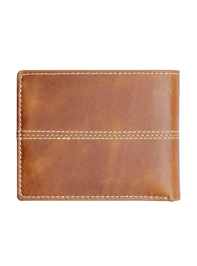 Billetera Cuero Natural Miura Enzo con protección RFID con tarjetero Adicional-3