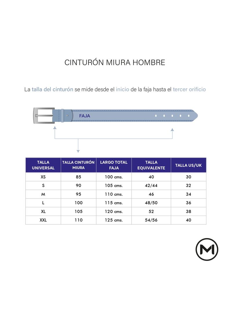 Cinturón Miura Hombre Mod. Lebron 100% Cuero-4