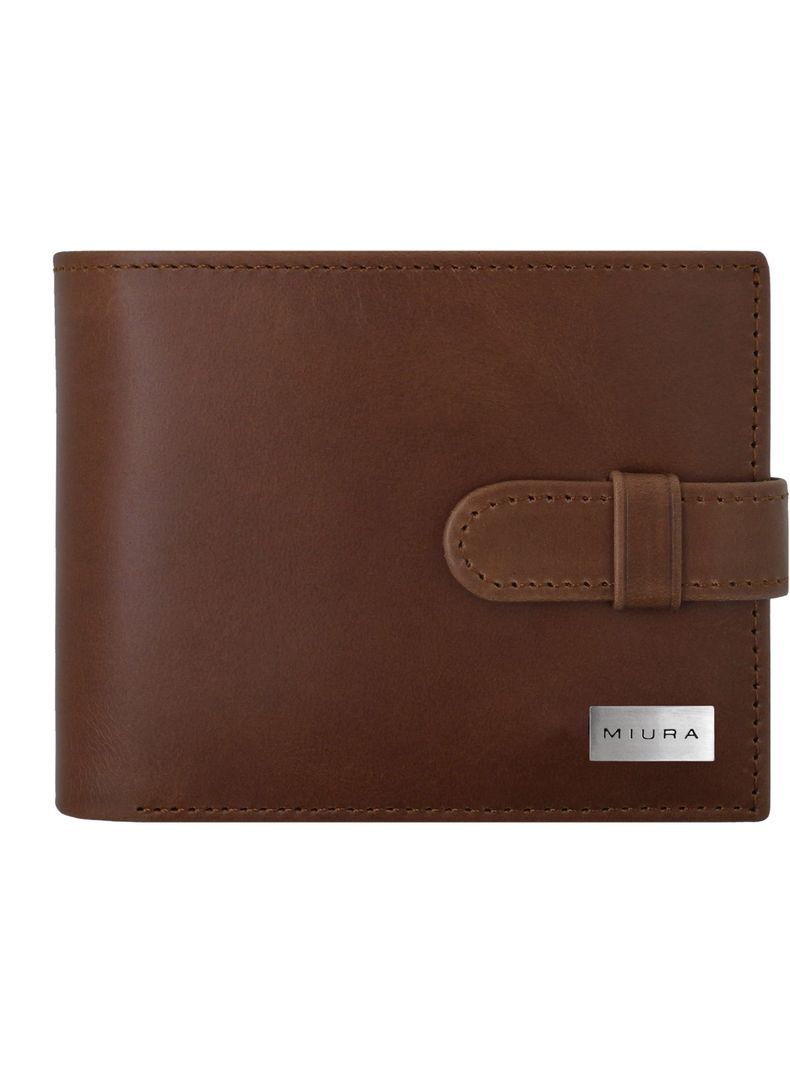 Billetera Hombre Miura Mod. Donato 100% Cuero Natural con proteccion RFID con tarjetero adicional