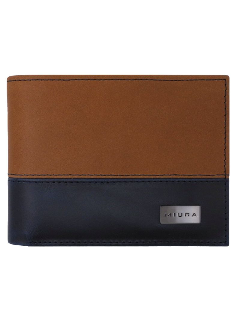 Billetera Hombre Miura Mod. Arnold 100% Cuero Natural con protección RFID con tarjetero adicional-0