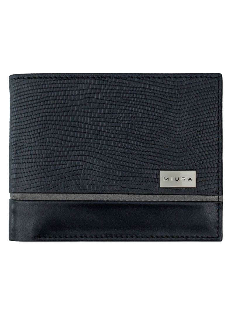 Billetera Hombre Miura Mod. Bartolomeo 100% Cuero Natural con proteccion RFID Negro