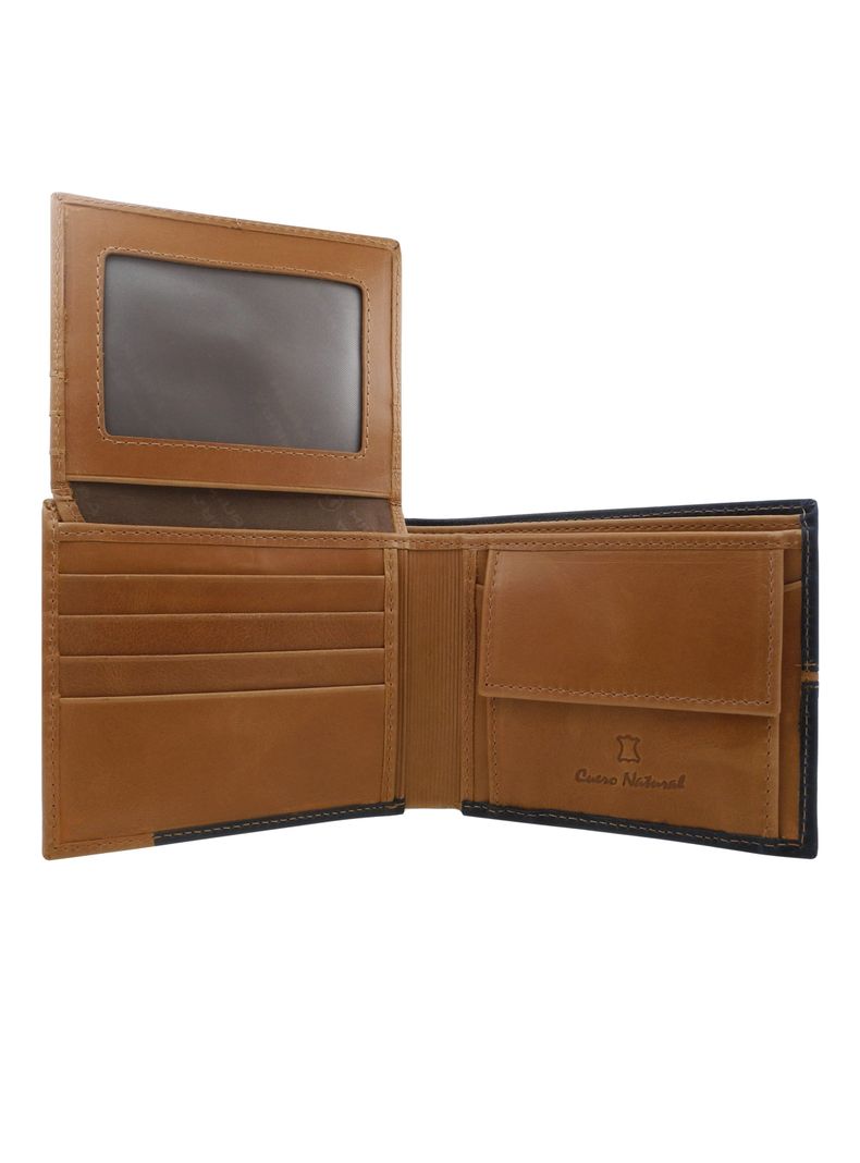 Billetera Hombre Miura Mod. Joe 100% Cuero Natural-2