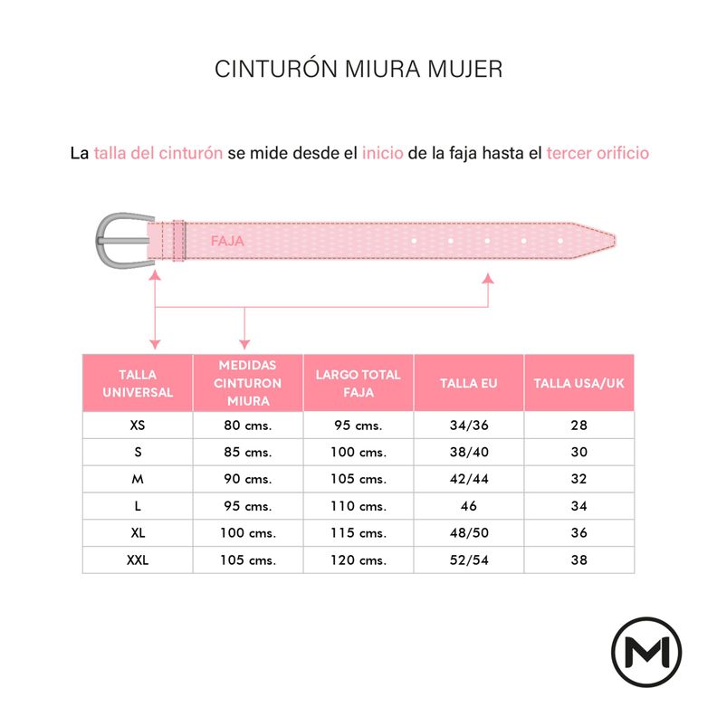 Cinturón Mujer Miura Mod. Gabriella 100% Cuero Natural-3