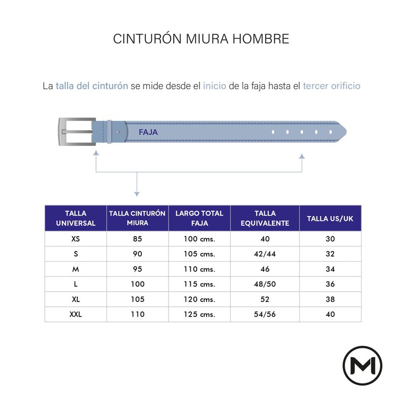 Cinturón Hombre Miura Mod. Domenico 100% Cuero Natural-4
