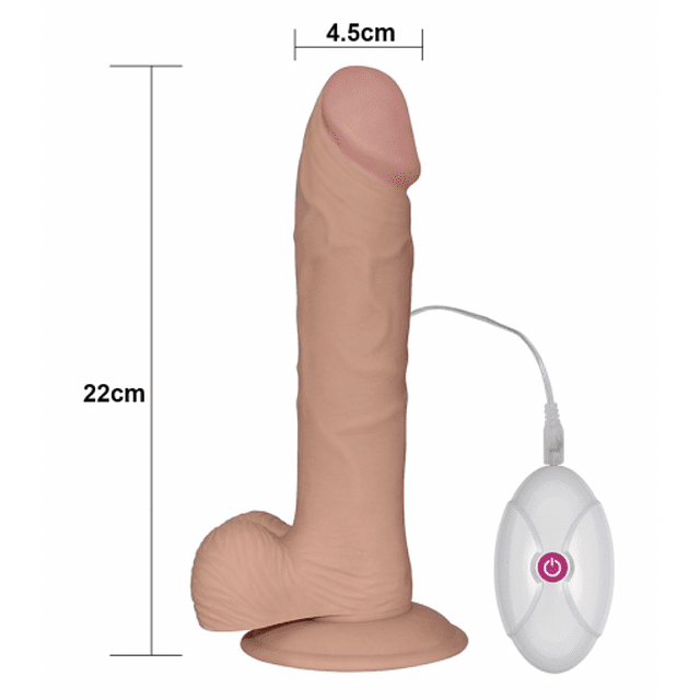 Dildo vibrador a control The Ultra Soft Dude 22cm de LOVETOY -1