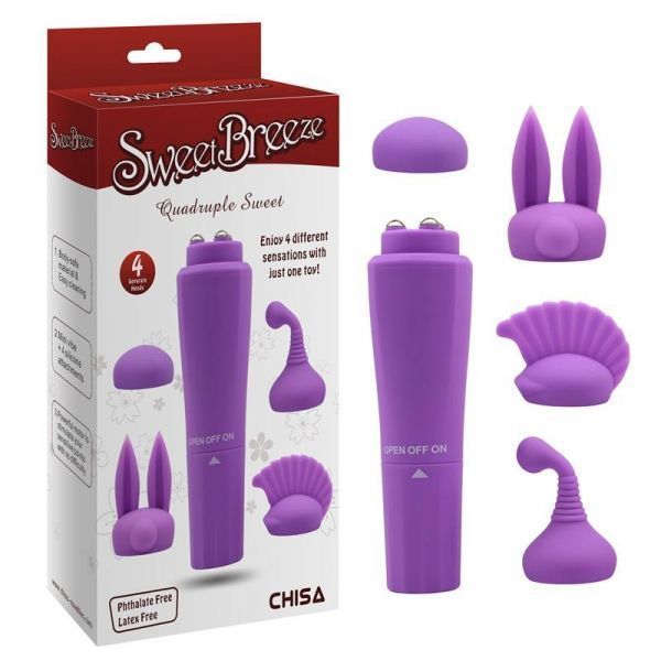 Vibrador cabezal intercambiable Quadruple Sweet CHISA -0