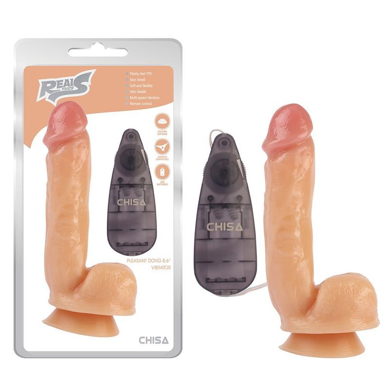 Dildo vibrador 21,8cm Gray RealBeats -0