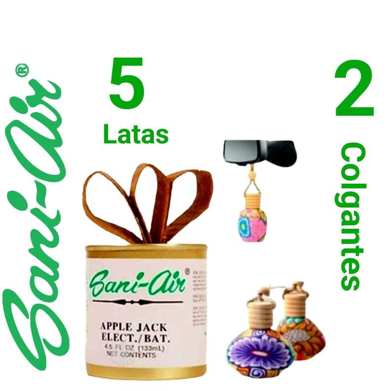 Pack 5 latas sani air+2 botellas colgante auto sani air Surtido