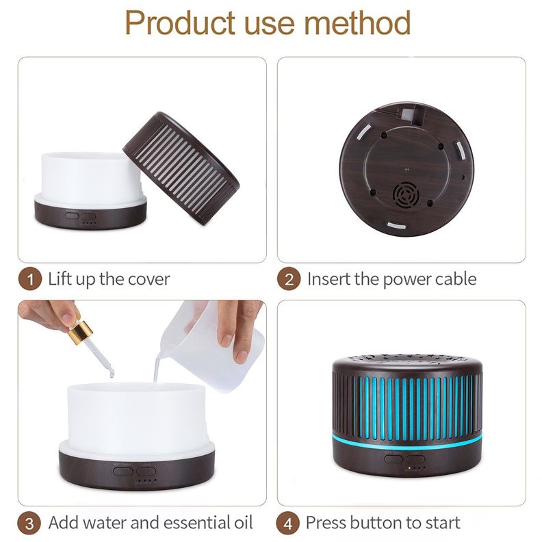Humidificador Ultrasonico Bluetooth Musica Aromas Esenciales cafe oscuro-1