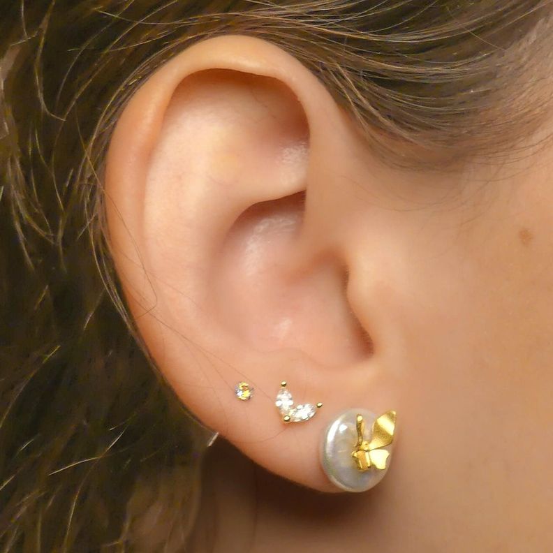 Aros Mariposa en Perla para mujer, Plata 925 - Azul Zafira-3