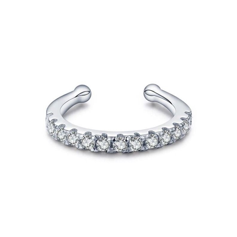 Earcuff Circón Blanco - Azul Zafira-0