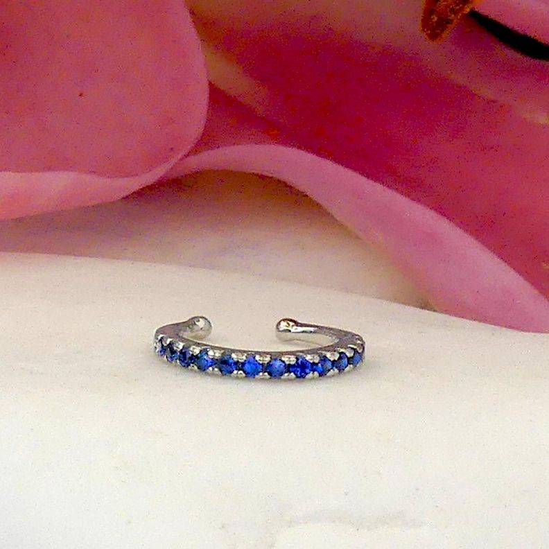 Earcuff Circón Azul - Azul Zafira-1