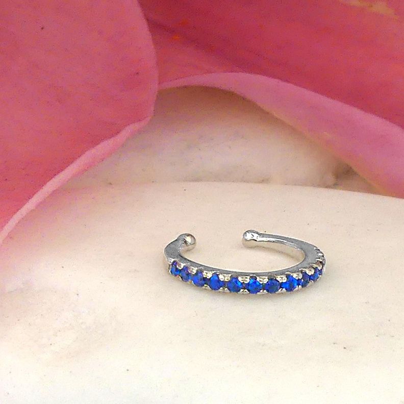 Earcuff Circón Azul - Azul Zafira-2